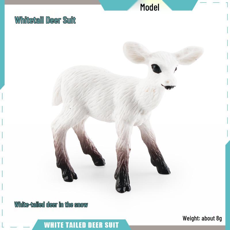 Simulated Christmas Reindeer and White-Tailed Deer Ornament Set