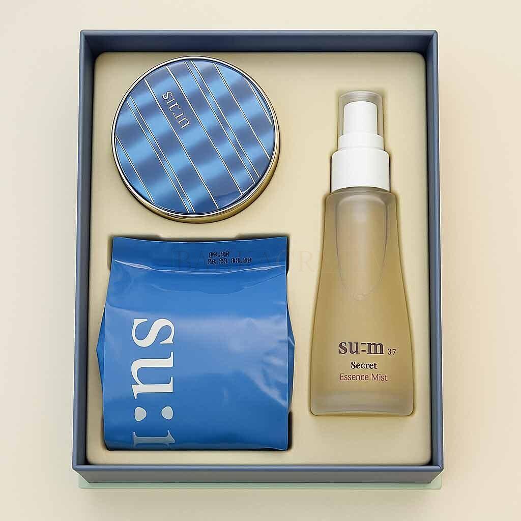 

su:m37 Water-full CC Cushion Perfect Finish 01 Light Beige Special Set 3 items +RANDOM GIFT