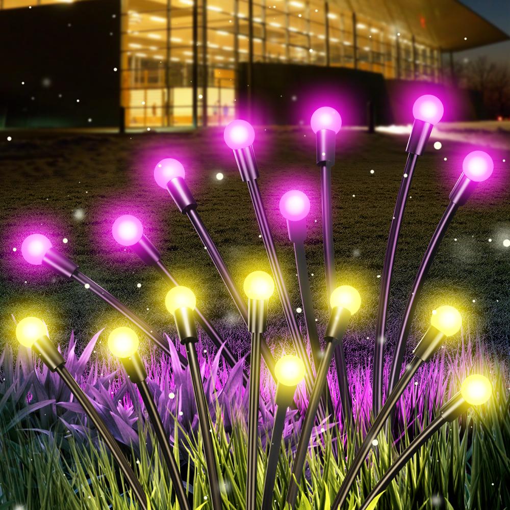 2 Pcs Waterproof LED Solar Powered Garden Lights, Outdoor Lawn Lamp Pathway Fairy Light for Patio, Pathway and Landscape Decors