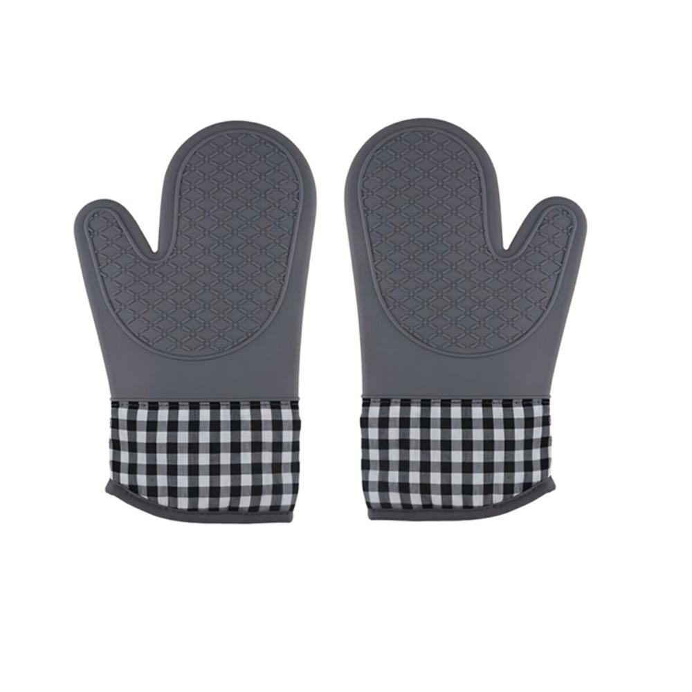 2pc Silicone Oven Gloves Thickened Baking Gloves Kitchen Gloves Anti Scalding Gloves  BBQ