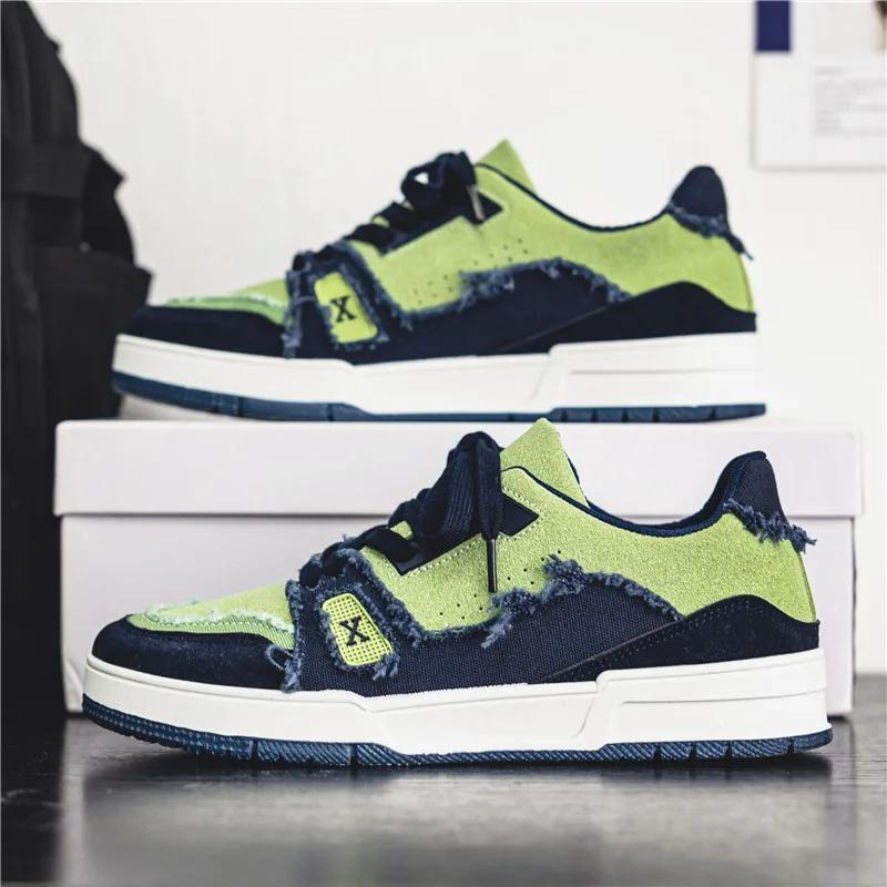 Fashion Spring Fashion Designer Men's Shoes Causal Sneakers 2024 Trend Platform Skateboarding Shoes Men Orange Low Canvas Sneakers Men