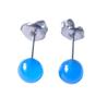 [Kobe Hokodo] Blue Agate 6mm Titanium Earrings