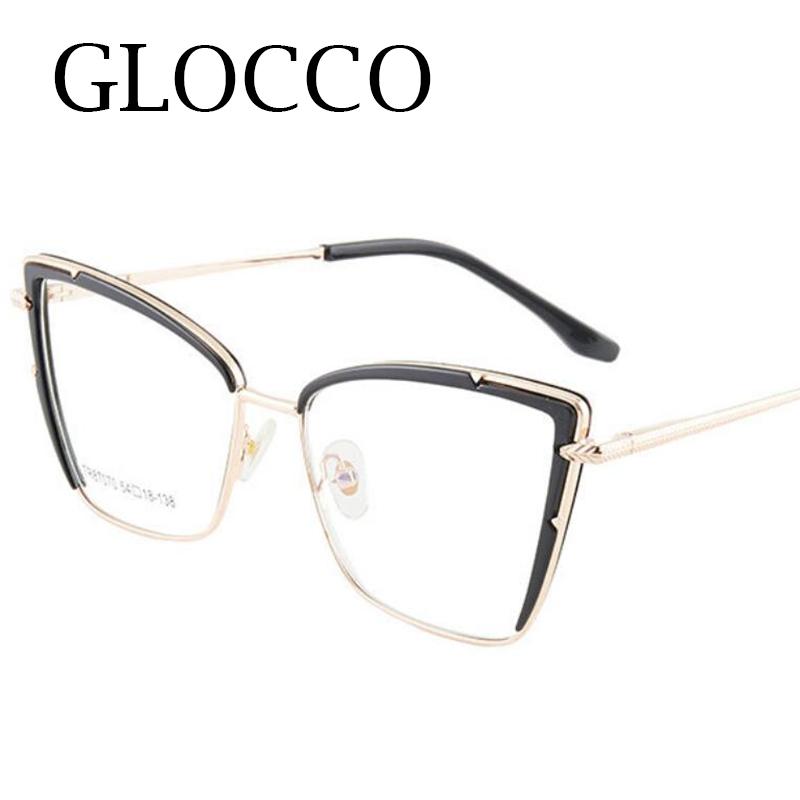 Red Cat Eye Myopia Glasses -1 5 To -6 0 Retro Blue Light Blocking Women Optical Prescription Eyeglasses Metal Frame