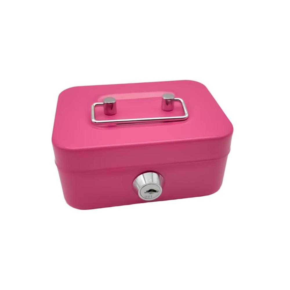 11,5*8,5*5,8 cm Cassaforte Portachiavi con Maniglia Cassetta di Sicurezza Metallica Piccola Cassetta di Contenimento Contanti con Maniglia Coperchio Chiusurabile Organizzatore di Denaro Bambini