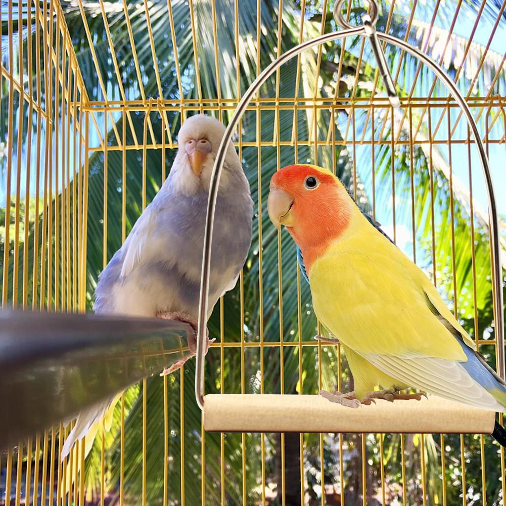 Parrot Wooden Perch Safe Healthy Training Stand Hanging Swing Toys Bird Supplies To Relieve Boredom