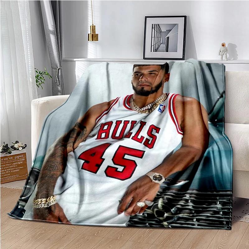 Anuel AA Rapper Hip Hop Singer Blanket Sofa Office Hiking Picnic Super Soft Quilt Fashion Flannel Throws Blanket Birthday Gift