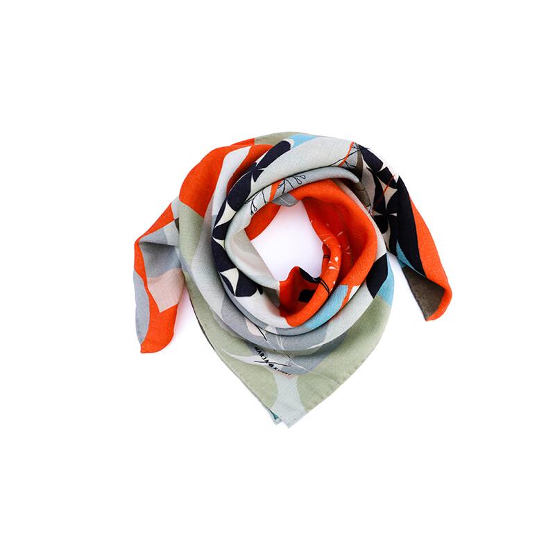 MARJA KURKI Double-Sided Botanical Print Square Scarf