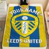 1 ks Flanelová deka s vlastním jménem a vzorem Leeds United, vhodná pro všechna roční období, pro domácí dekoraci, teplo a pohodlí, dárky, sváteční dárek_xia