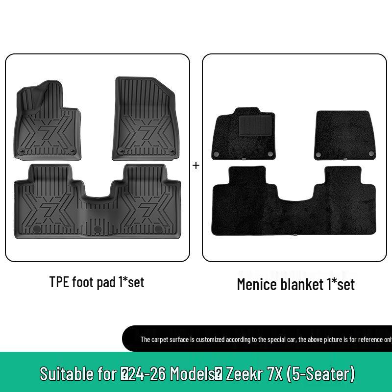 Zeekr 7X 2024-2026 Custom TPE Car Floor Mats & Eco-Friendly Trunk Mat