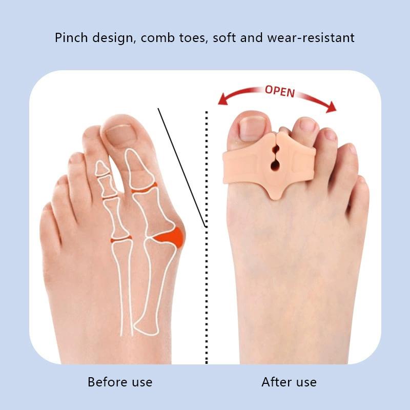 Toe Spreader Separatorfoot Care Tool Silicone Bunion Hallux Valgus Corrector Thumb Finger Correction Straightener 1Pc