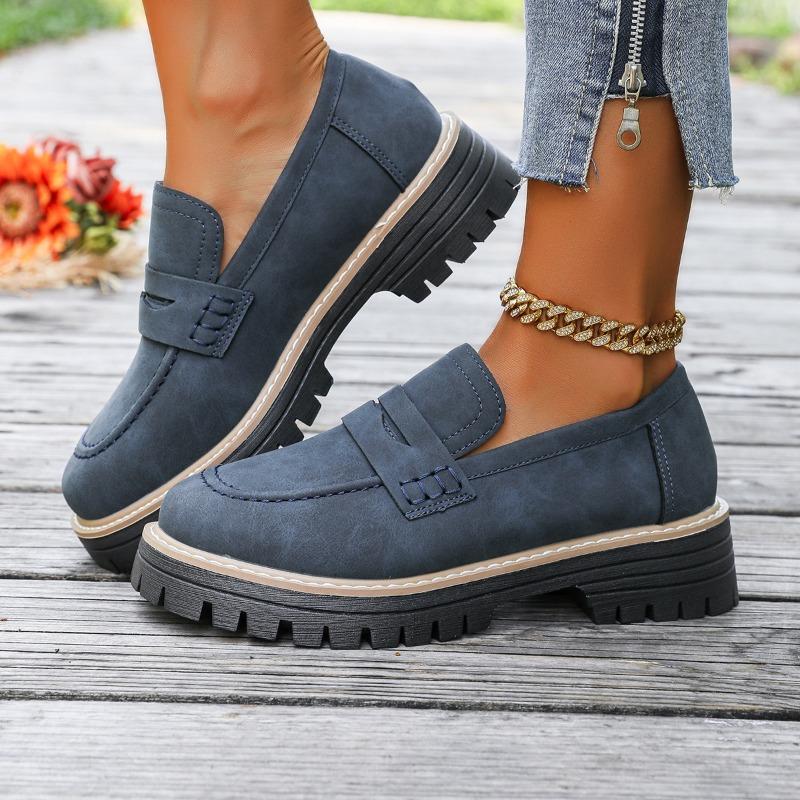 Low-top Single Shoe Women's 2025 Autumn New Muffin Thick-heeled British Loafers