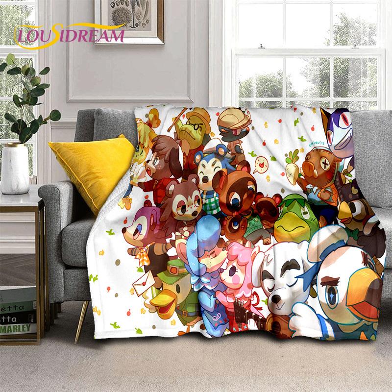 Cute Animal Crossing New Horizons Cartoon Soft Blankets,Throw Blanket Comfortable Blanket for Picnic Beds Sofa Home Bedroom Kids