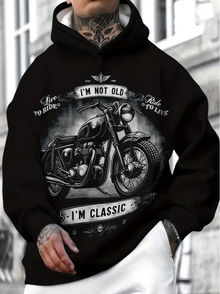 Herren Hoodie mit langem Ärmel, 3D Digital Bunte Serie