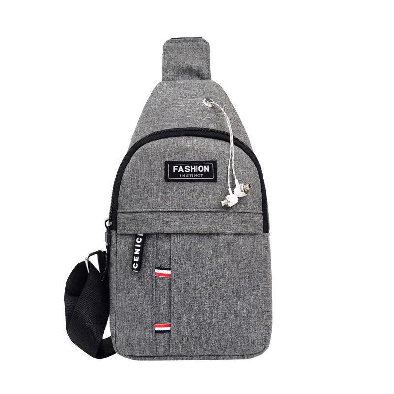 Men S Usb Chest Bag Designer Men Messenger Crossbody Package Pu Leather Shoulder Bags Package Travel Chest Bag Bolso Hombre