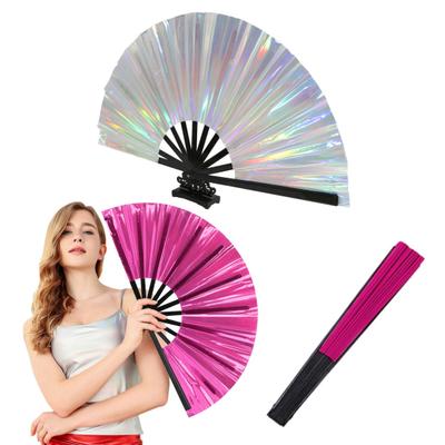 Holografický skladací vejár Prenosný dúhový ručný vejár Letný chladiaci vejár Dekorácia Tanečné vystúpenie Rekvizity Párty doplnky