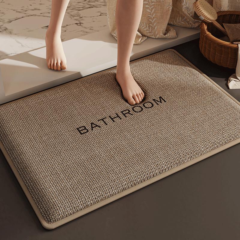 OPPEIN Bathroom Mat, Thickened Sponge Bath Mat, Absorbent Non-Slip Foot Pad, Toilet Carpet, Linen Washroom Doormat