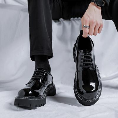 Plateau Herren Luxus Casual Lackleder Hochwertige Freizeit Werkzeugschuhe Bequem Innen Handgefertigt Trend Mode Schuhe