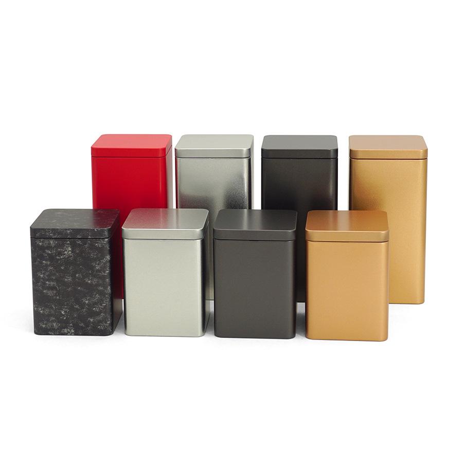 Airtight Square Frosted Tin Cans for Tea & Coffee Storage