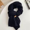 Versatile knitted wool red scarf women's new winter high-end warm couple scarf student