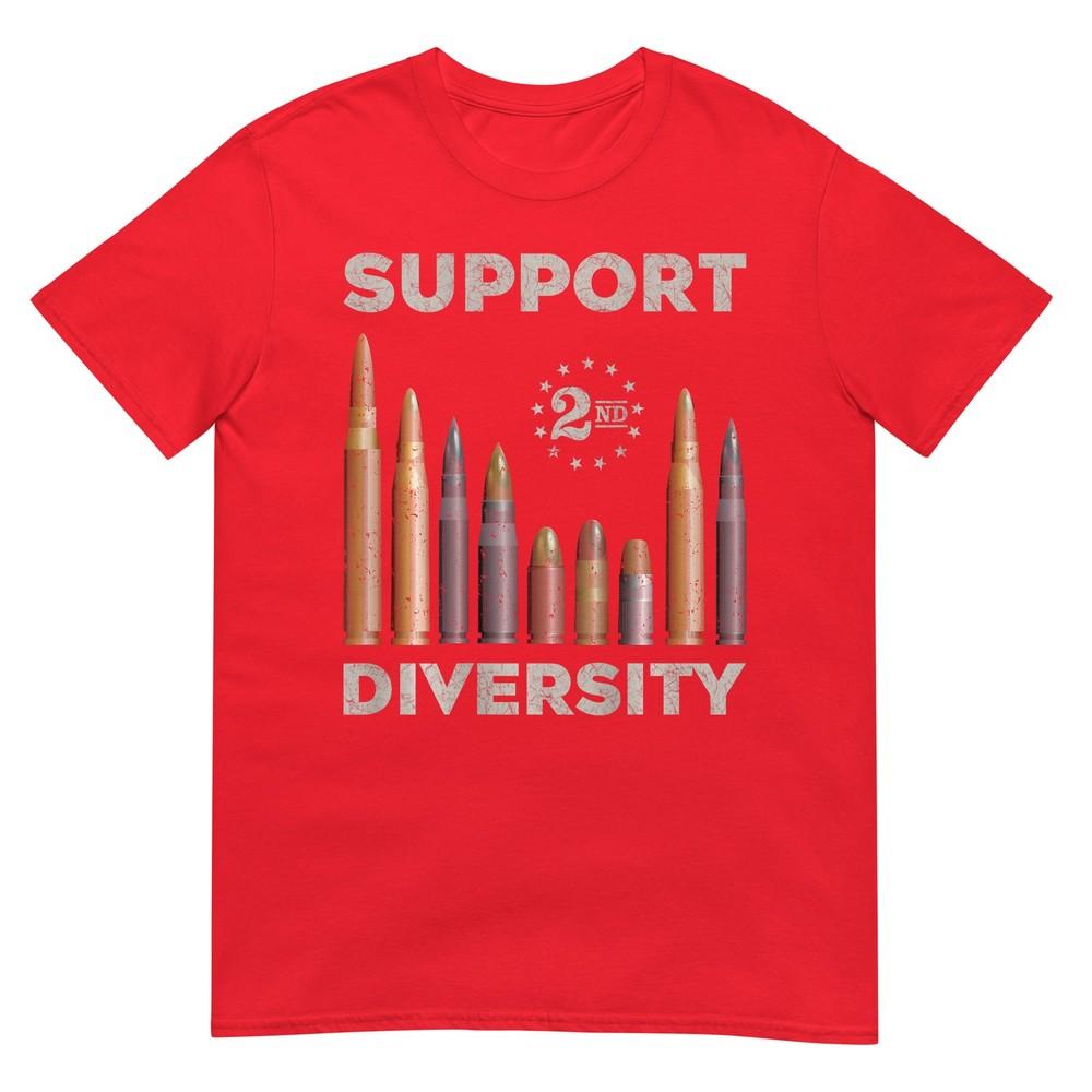 Support Diversity Bulletsecond Aunisexdunisext Gun Rights Back TShirt S