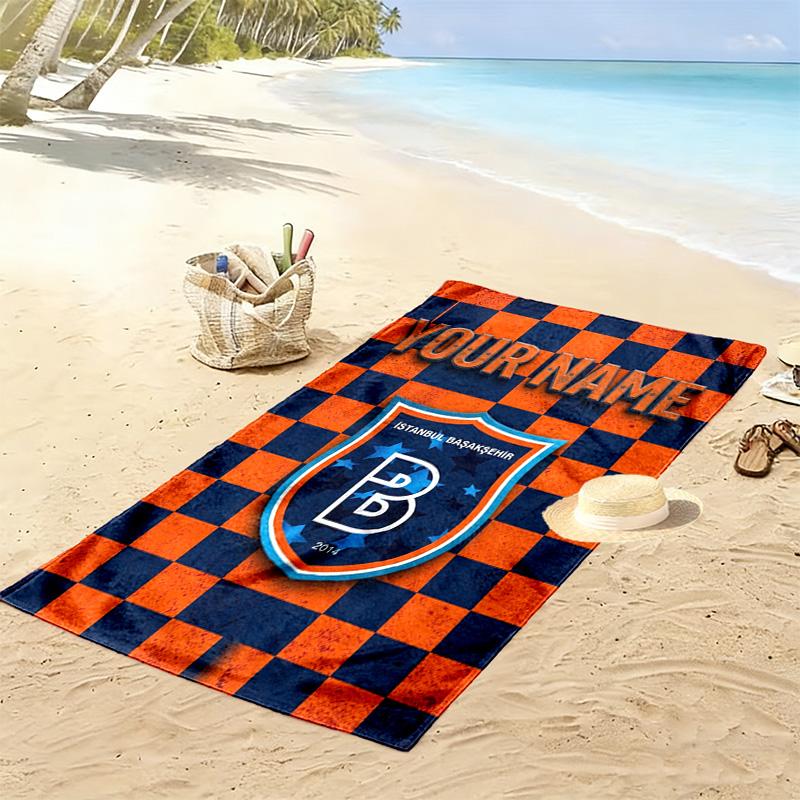 Name Custom Estambul Basaksehir Print Beach Towel, Large Soft Quick Dry Towel for Beach Camping Swimming