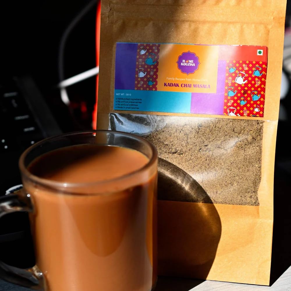 Home Kouzina Kadak Chai Masala - 50g (Pack of 1) | Perfect for Strong, Aromatic Indian Tea | No Artificial Additives | Made in Small Batches | 100%