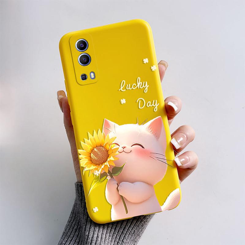For Vivo Y72 5G Y52 5G Y75s 5G Phone Mask Back Cover 2024 Fashion Butterfly Astronaut Coque Capas For Vivo V2041 2053 Soft Case