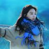 Blue scarf women's winter high-end warm scarf shawl