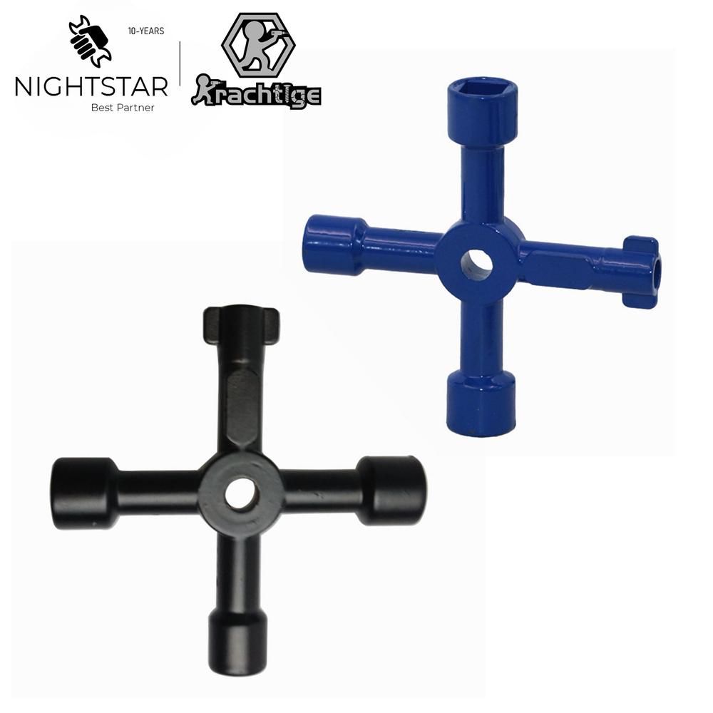 4 Way Universal Cross Triangle Wrench KEY for Train Electrical Elevator Cabinet Valve Alloy Triangle