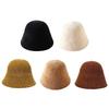 Solid Color Chenille Knitted Fisherman Hat Retro Design Panama Cap British Style Hat  Casual Wear