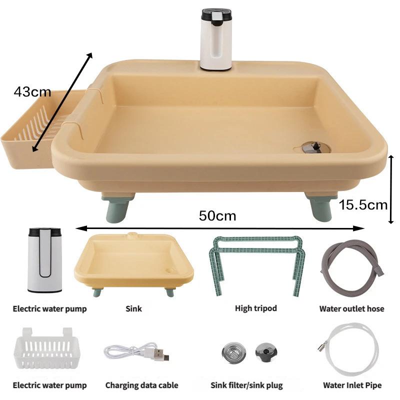 Outdoor Portable Sink Multifunctional Folding Camping Sink With Electric Water Pump Suitable For Camping Travel And Family Use