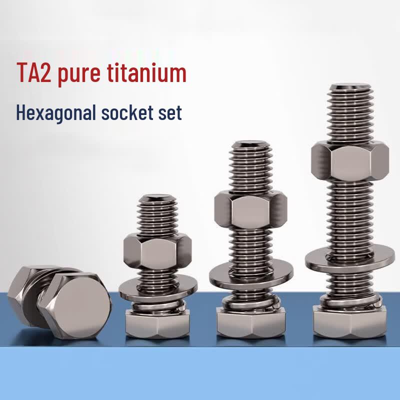 

Hengfeng Kaixiang TA2 Pure Titanium Hex Bolt, Nut & Washer Set