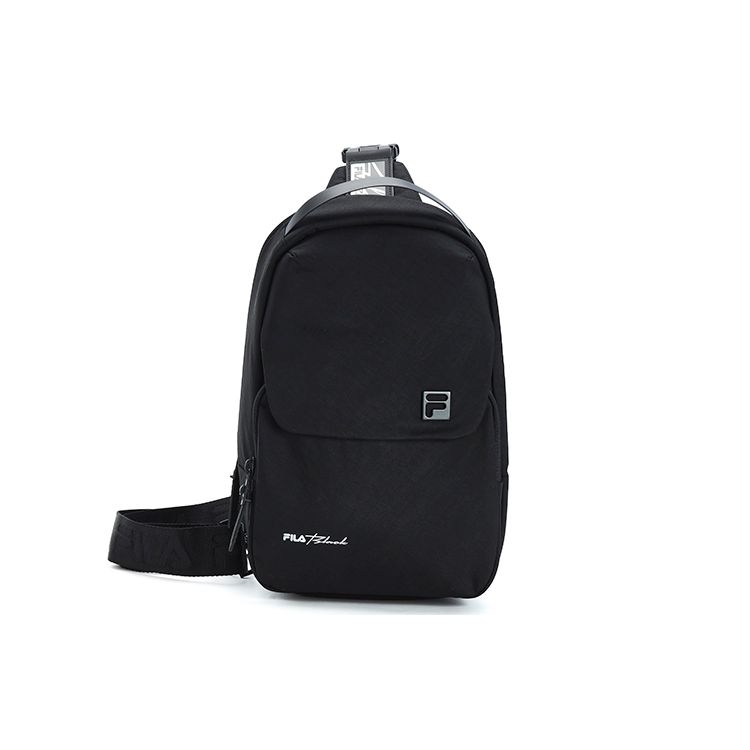 FILA Minimalist Sports Fashion Casual Zipper Fitness Chest Bag Shoulder Crossbody Bag Unisex bags Black A13U311134F-BK Black,One Size
