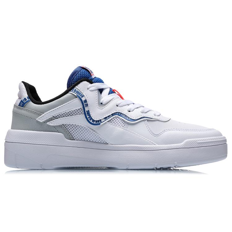 Li Ning Wave SPWV Lite Low Top Skateboard Shoes Men's White Blue AGCR037-4