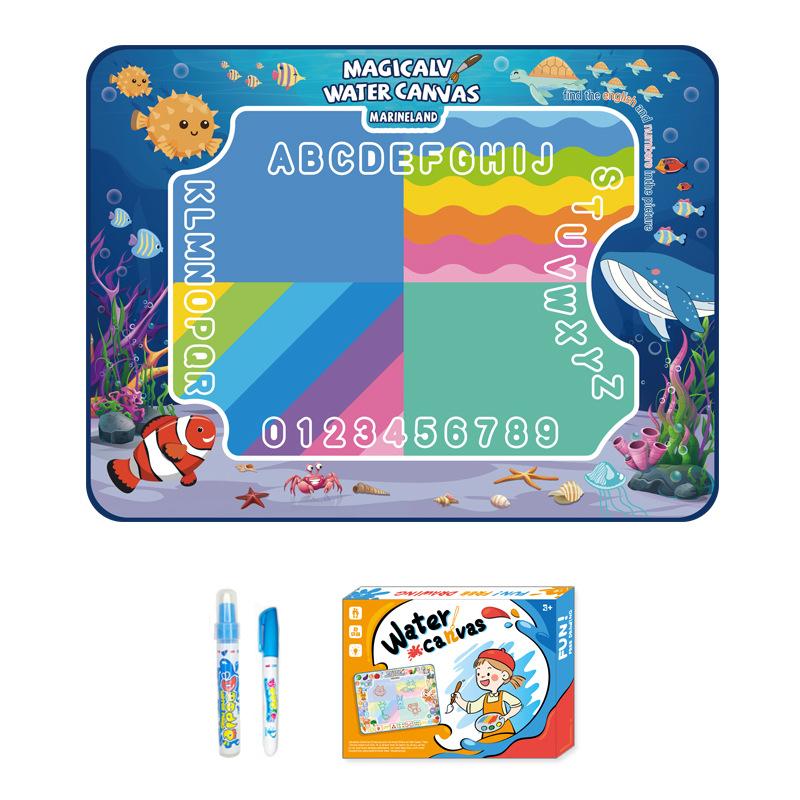 Magic Water Canvas Children Water Painting Blanket Early Learning Oversized Animal Dinosaur Numbers Magical Color Diy Toy