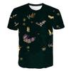 Cross-border New Boys And Girls With The Same Parent-child T-shirt, Beautiful Butterfly 3D Printing Cool Loose Men's And Women's Short Sleeves
