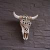 Colgante de Pared Vintage Cabeza de Vaca Cráneo de Animal 3D Estatua de Arte Escultura de Cabeza de Toro Decoración Colgante de Pared para Hogar Sala de Estar Bar Manualidades