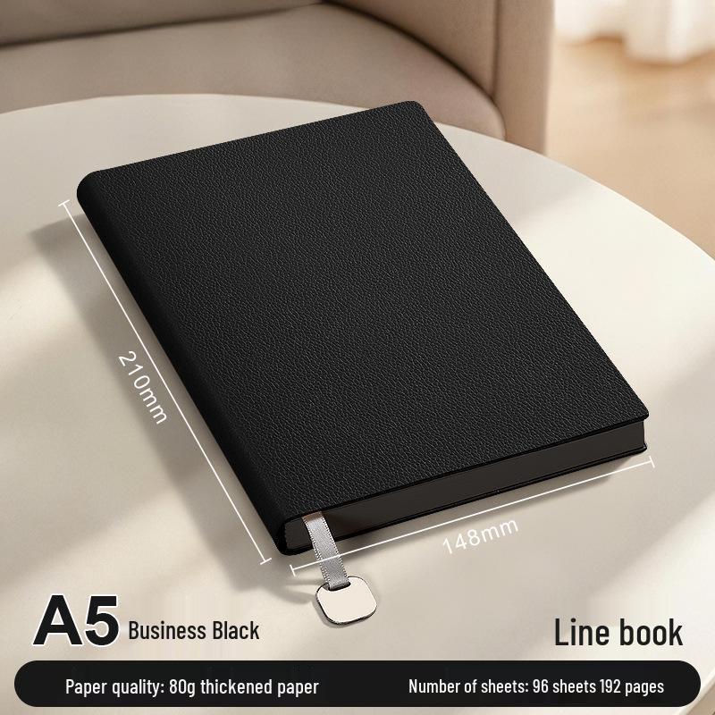 Premium Soft Leather Business Notebook - Customizable Advertising & Check-In Record Book B5