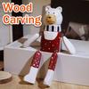 Christmas Decorations Bear Cub Handcrafted Wood Carving Home Decorations Desk Accessories Room Decor Handmade Wooden Teddy Bear