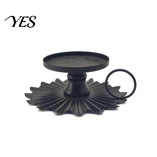 Wear-resistant Candlestick Wrought Iron Candle Holder, Vintage Metal with Frosted Matte Black Rust-Proof Durable Stand Finish, Handheld Design Holder
