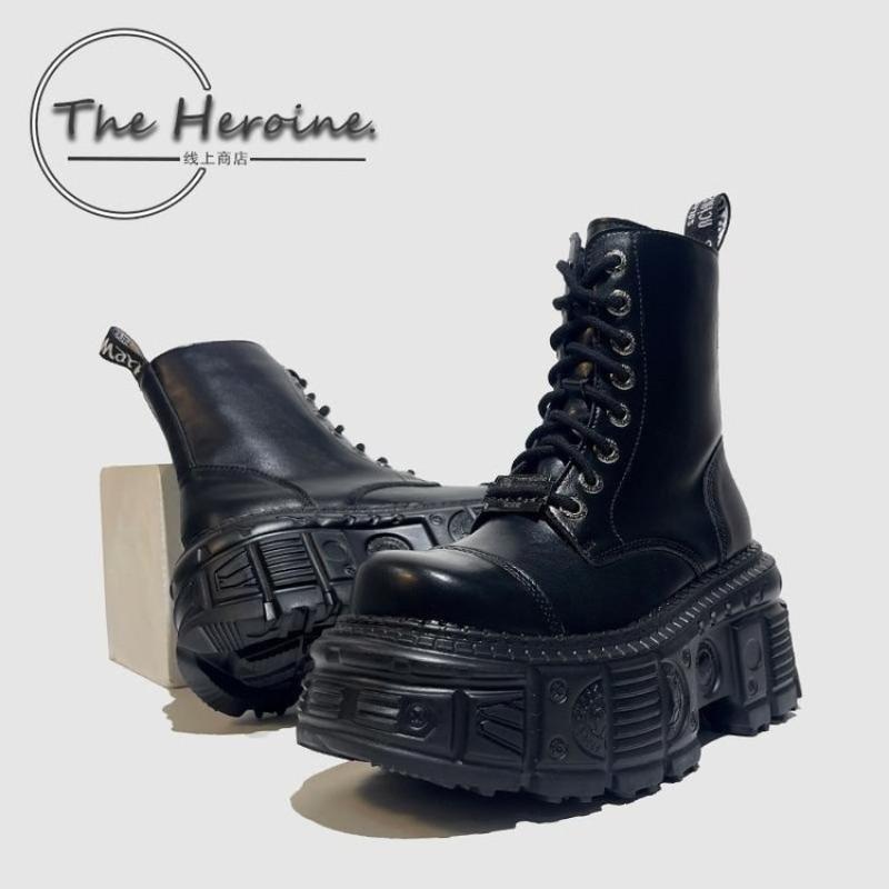 Vintage Punk Street Těžký průmysl Goth Metal Diablo Motorkářské boty Škrabka Platformové boty Krátké Jane boty Martin boots