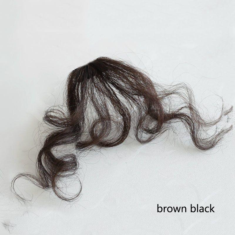 

Синтетическая накладная челка на заколках, шерстяные кудри, накладная челка для женщин, кудрявая челка спереди, накладка для волос, термостойкое волокно 4inches черный коричневый