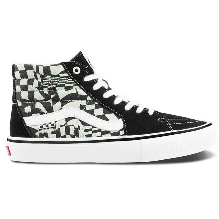 Vans Sk8 Canvas Casual High-Top Skate Shoes Black And White Checkerboard Unisex Sneaker VN0A5FCC9CU