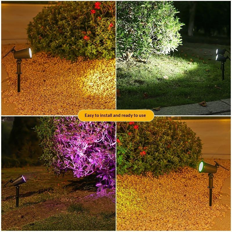 Solar Spotlights Outdoor Light Control Waterproof Floor Lawn Lights Household Outdoor Landscape Garden Lights Garden Tree Lights