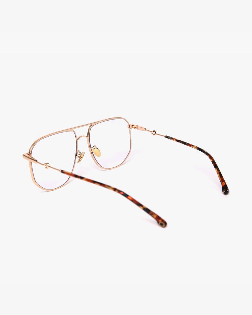 Seupeulingseuteulingseu Double Bridge Aviator Glasses Page 84 [Gold]
