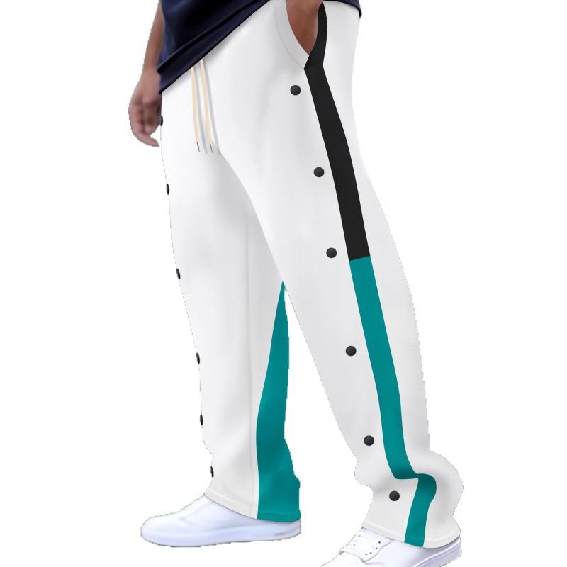 New Casual Versatile Fashion Trend Cool High-quality Men's Button Down Drawstring Trousers