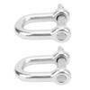22mm 2PCS Stainless Steel D Ring Shackles Strong Strength Screw Pin Anchor Shackle for Boat