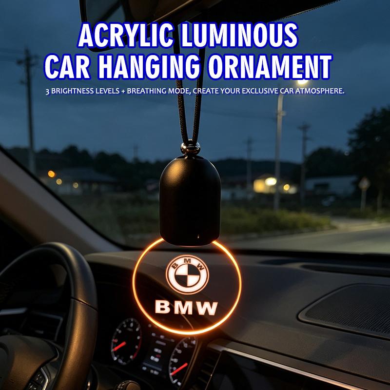 EBGU9 Car LED Acrylic Pendant Glowing Decor Rear View Mirror Accessories For BMW Performance X1 M3 M6 F01 F02 E34 E36 E60 F10 F20 X6