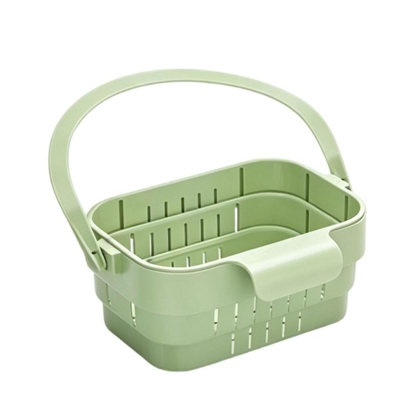 Hanging Sink Storage Basket, Expandable Drain Basket Set for Sink-Side Draining, Produce Washing, and Sponge Storage, Space-Saving Plastic Design, Set