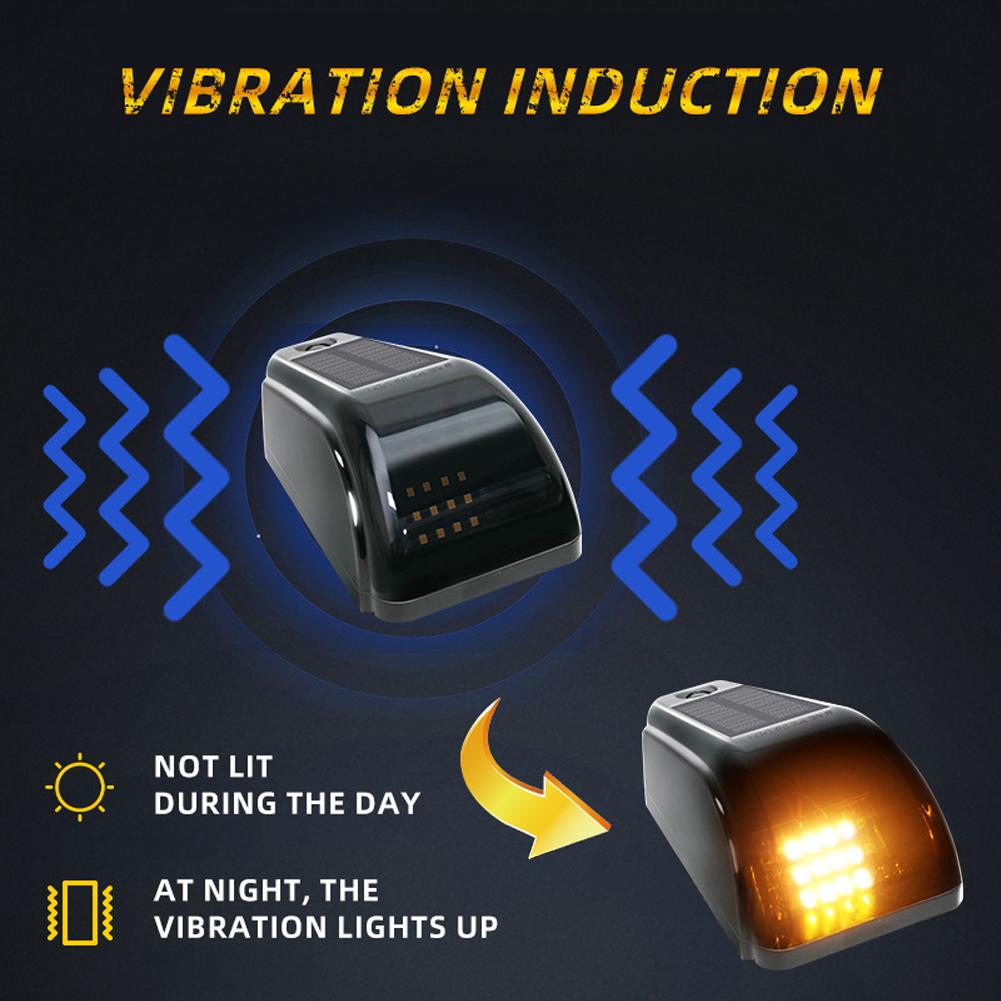 1PC 12LED Car Roof Lights Solar Powered Flashing Lights Cab Punch-Free for Truck Pickup